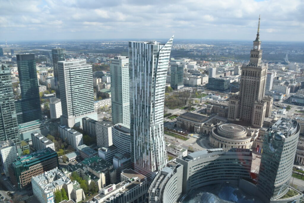 Widok z lotu ptaka na Warszawę - Polska