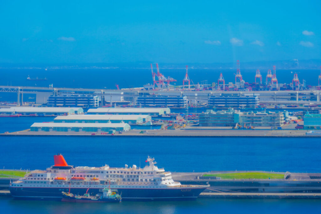 Widok na port w Jokohama